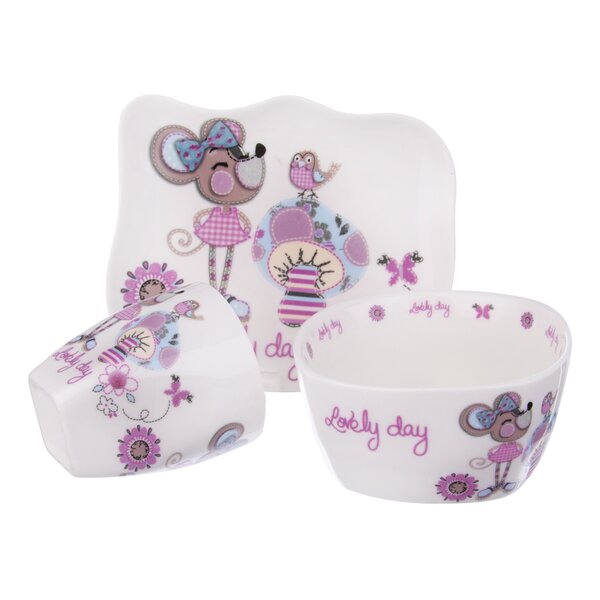 Jedálenská detská sada MYŠKA 3 diely