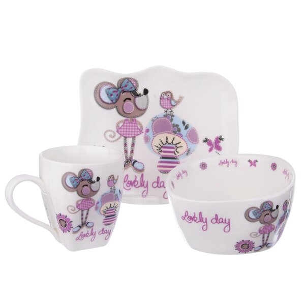 Jedálenská detská sada MYŠKA 3 diely