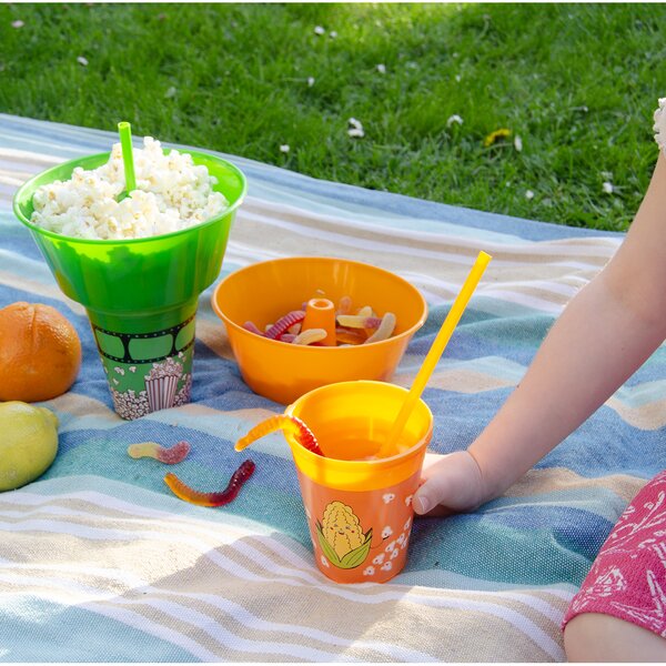 Pohár s miskou kukurica a slamkou 0,55 l