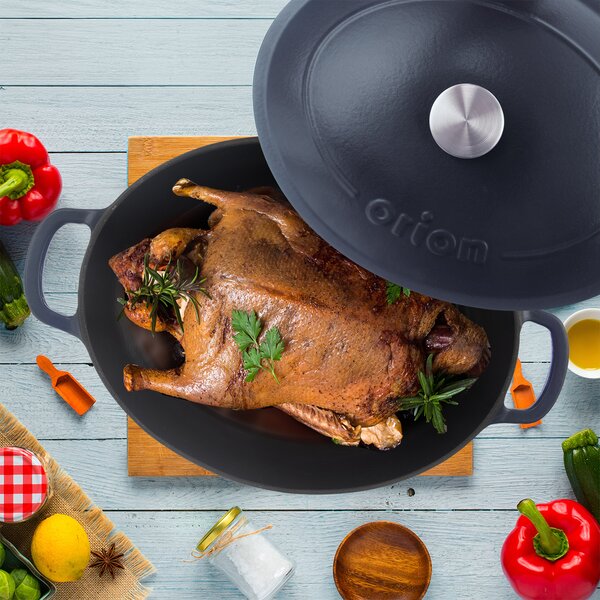 Pekáč s poklopom LIATINA SMALT 42x27 cm