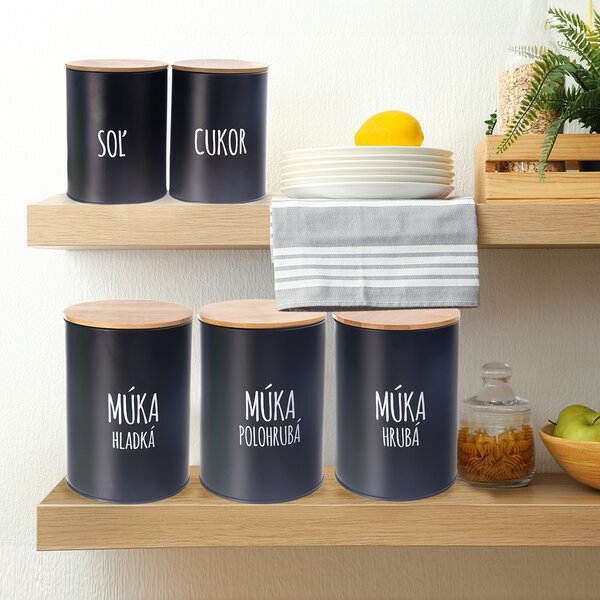 Dóza Múka hladká BLACK pr. 13 cm