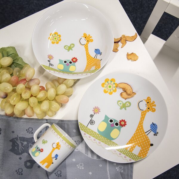 Plytký detský tanier ŽIRAFA pr. 21 cm