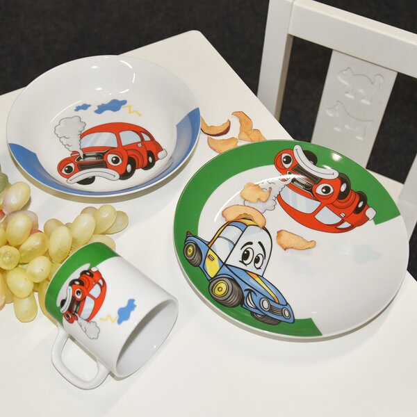 Plytký detský tanier AUTO pr. 21 cm