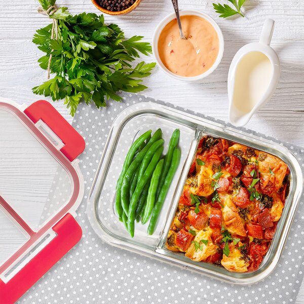 Zapekacia miska delená s vekom 18x13,5x6 cm