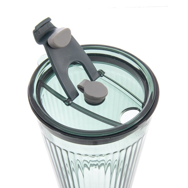 Pohár s viečkom a slamkou VERDE 0,46 l, 1 ks