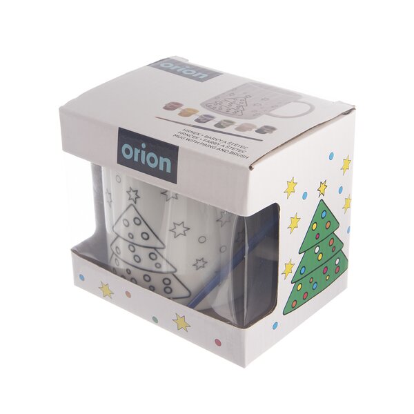 Hrnček s farbami a štetcom STROMČEK 0,38 l