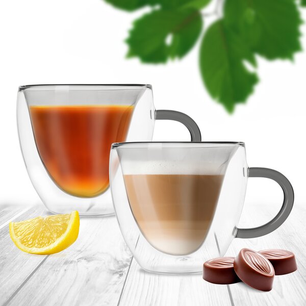 Dvojstenný hrnček DOUBLE srdce 0,33 l 2 ks