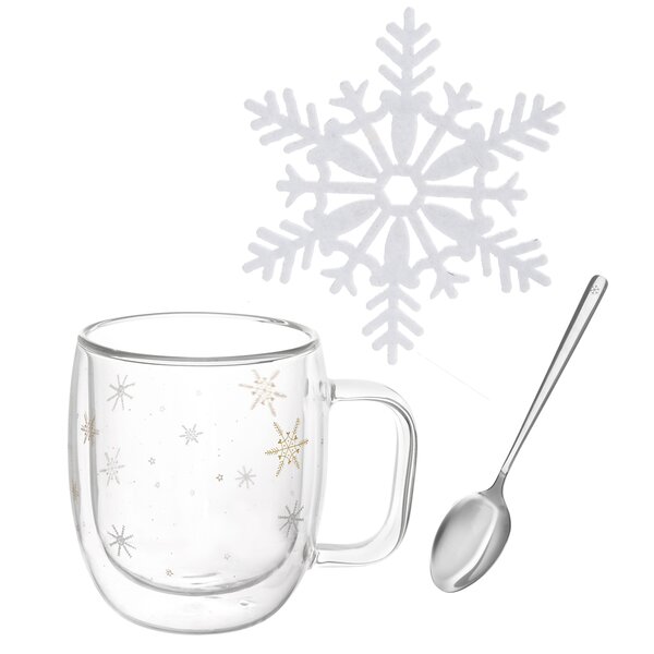 Dvojstenný hrnček DOUBLE vločka 0,38 l