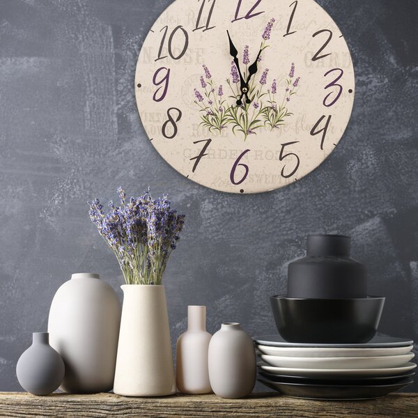 Hodiny nástenné Levanduľa pr. 34 cm