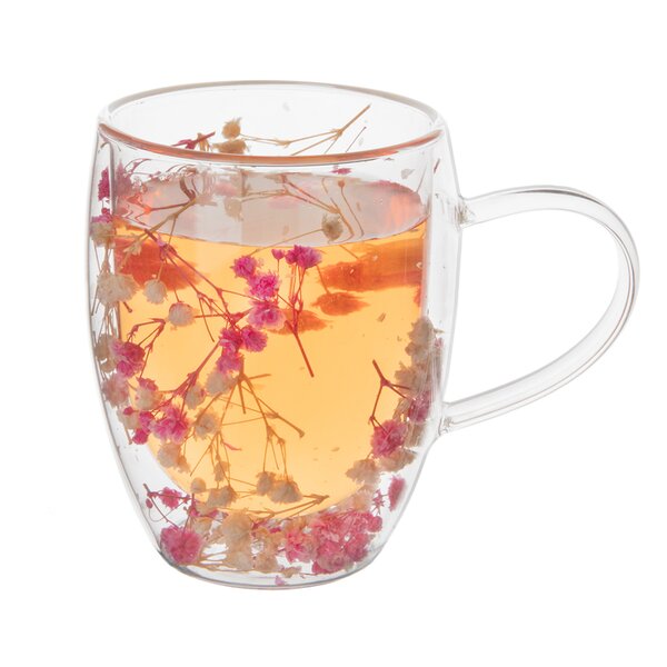 Dvojstenný hrnček DOUBLE kvety 0,36 l