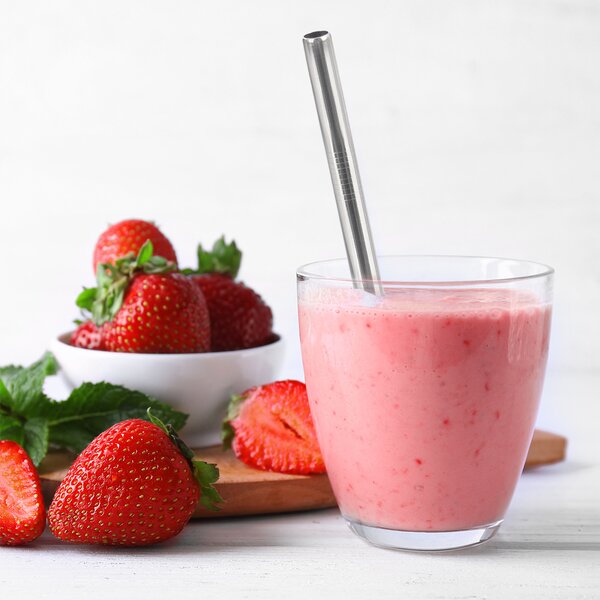 Nápojová slamka na smoothie 4 ks s kefkou