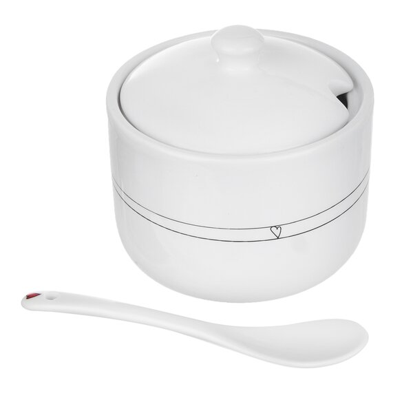 Cukornička s lyžičkou SRDIEČKA pr. 9,5 cm