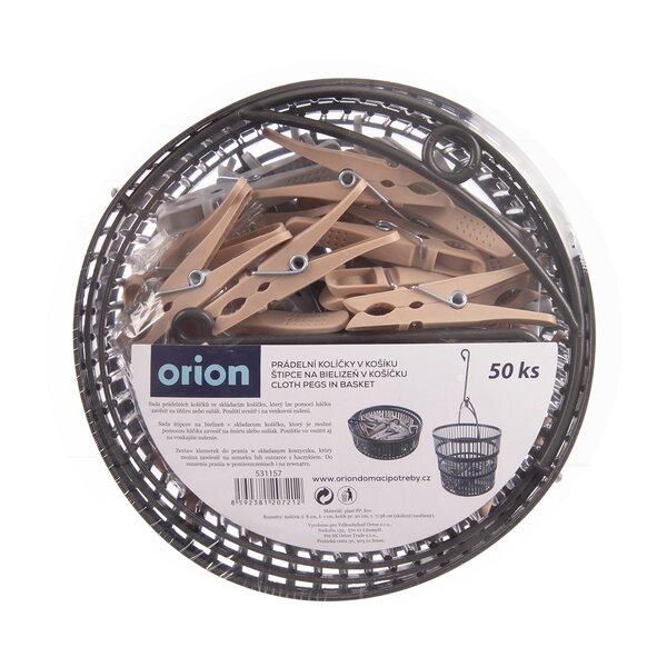Bielizňové štipce v košíku 50 ks