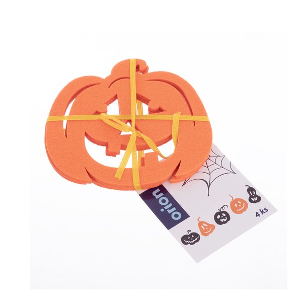 Podtácka Halloween tekvica 4 ks