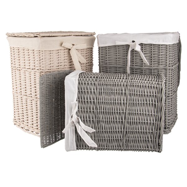 Bielizňový kôš s vekom šedý