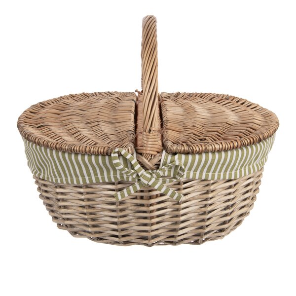 Piknikový kôš s vekom a textilnou vsadkou