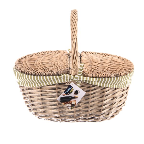 Piknikový kôš s vekom a textilnou vsadkou