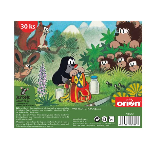 Desiatový sáčok Krtko 16x24 cm/30 ks