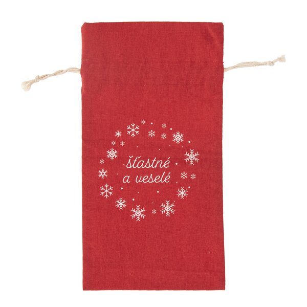 Zaťahovacie vrecko na víno Vianoce 31x14,5cm