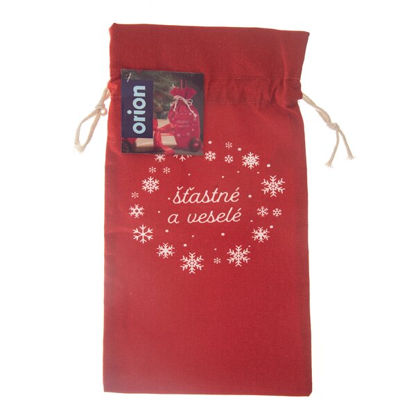 Zaťahovacie vrecko na víno Vianoce 31x14,5cm