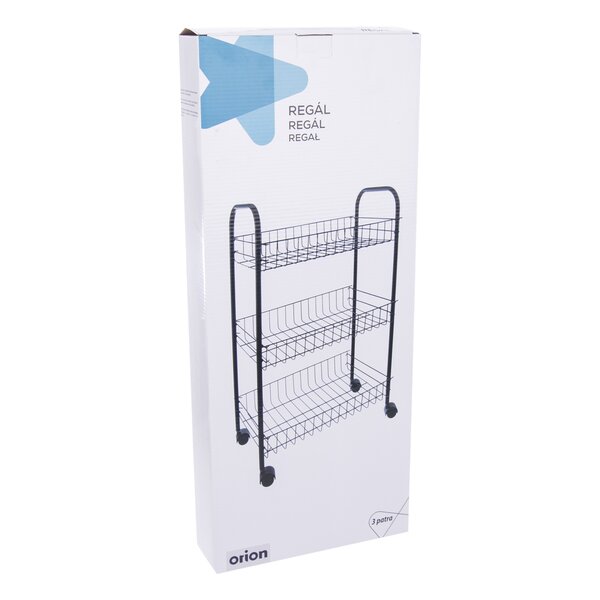 Regál na kolieskách 3 poschodia