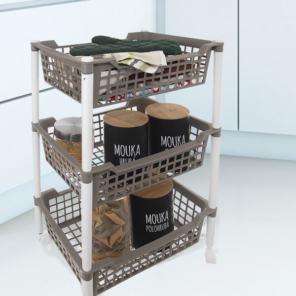 Regál s kolieskami 3 poschodia