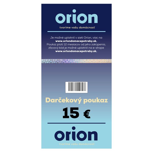 Darčekový poukaz Orion 15 EUR