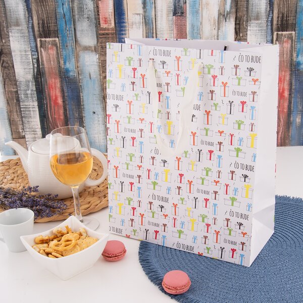 Darčeková taška Čo to bude 26x12x32 cm