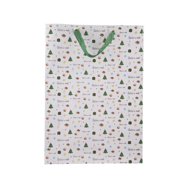 Darčeková taška Šťastné a veselé 32,5x10x45,5 cm