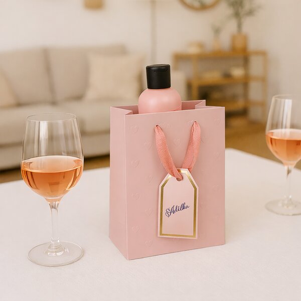 Darčeková taška vytlačované srdiečka 18x10x23 cm