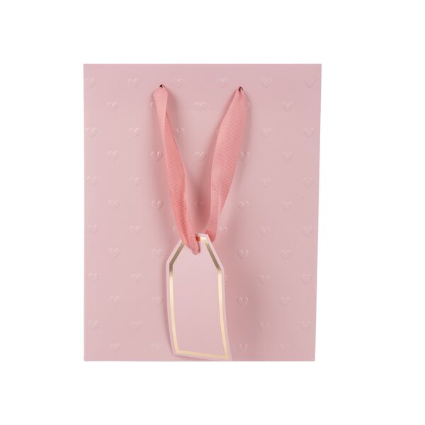 Darčeková taška vytlačované srdiečka 18x10x23 cm