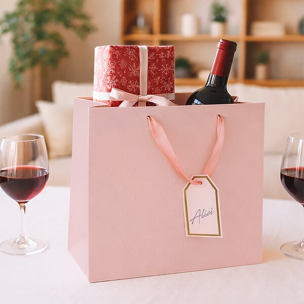 Darčeková taška vytlačované srdiečka 31x12x26 cm