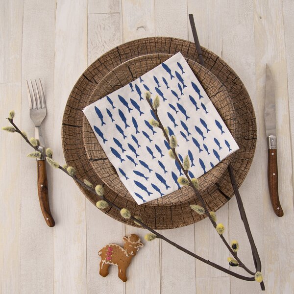 Servírovací obrúsky Modré rybičky SEA