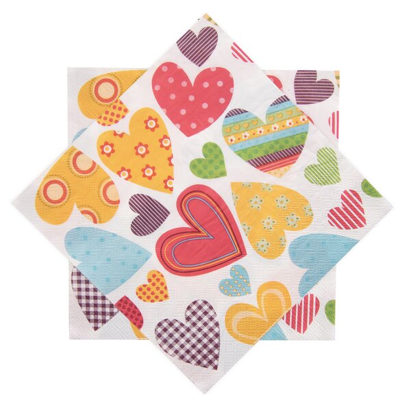 Servírovacie obrúsky SRDCE