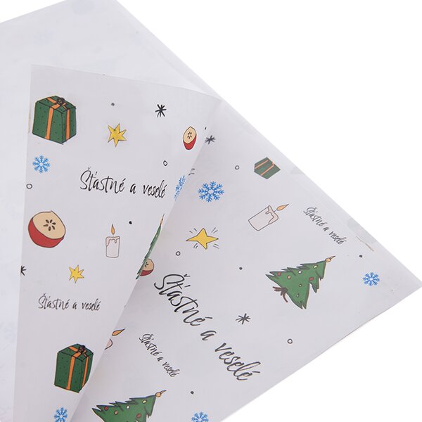 Vianočný baliaci papier Šťastné a veselé 200x70 cm