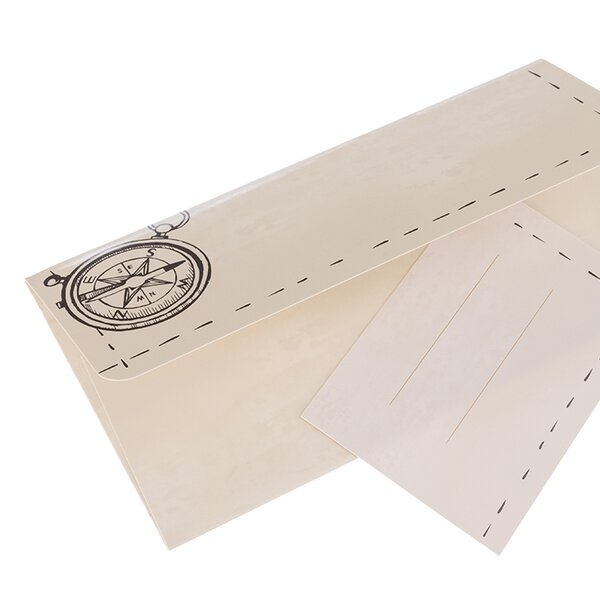 Papierová obálka kompas s vloženou kartičkou