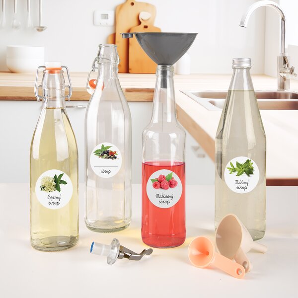 Samolepky na fľaše sirup