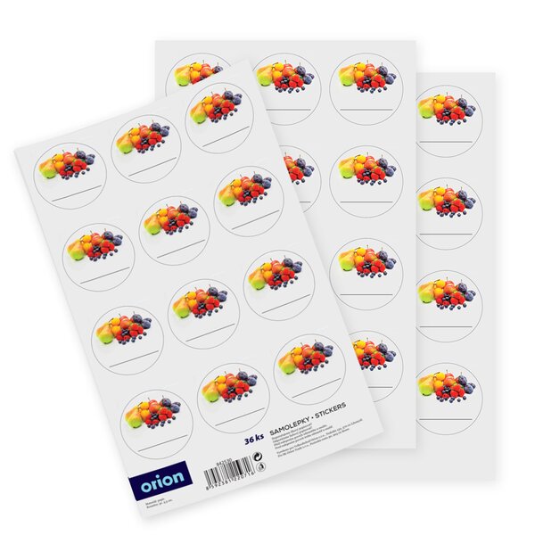 Samolepky na dózy ovocie