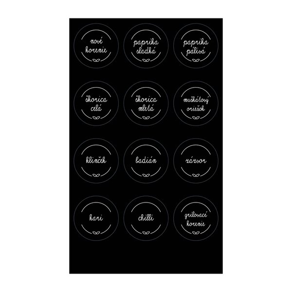 Samolepky na koreničky BLACK