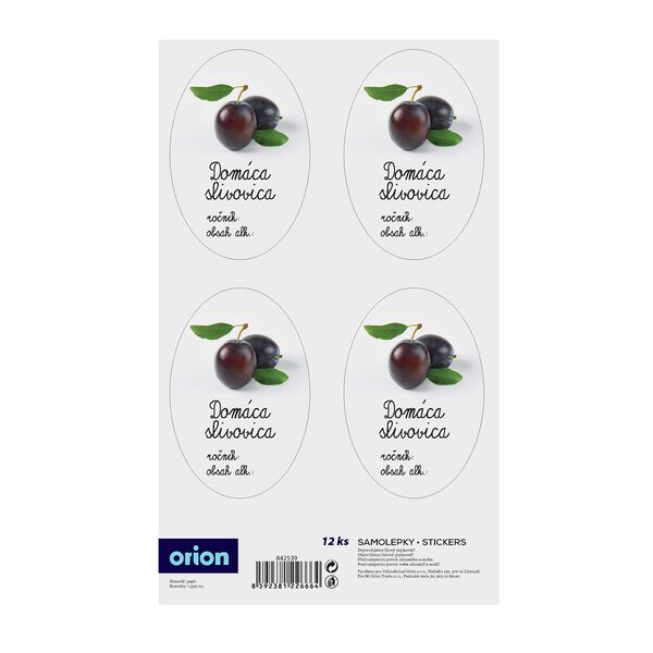 Samolepky na fľaše Domáca slivovica