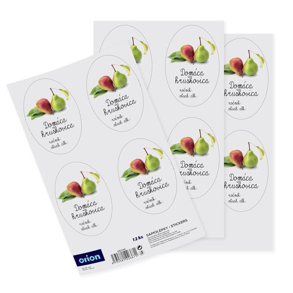 Samolepky na fľaše Domáca hruškovica