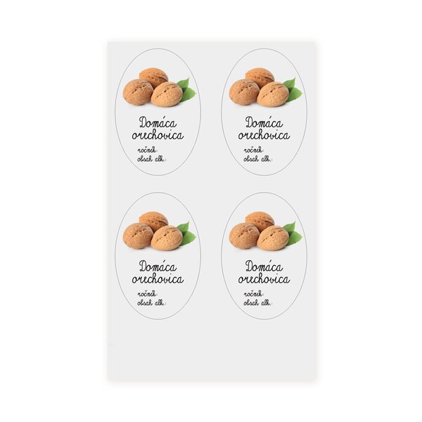 Samolepky na fľaše Domáca orechovica