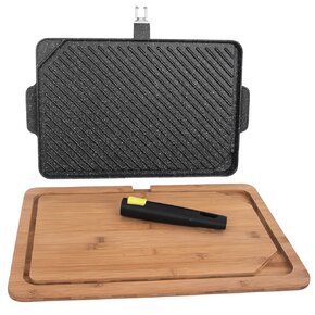 Panvica GRANDE na grilovanie, doštička, odním.ruk.