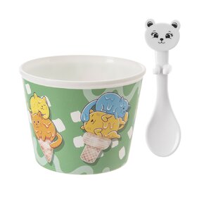 Pohár s lyžičkou 0,3 l 4 ks