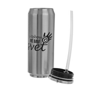 Termoska plechovka S TEBOU MA BAVÍ SVET 0,5 l