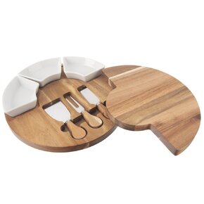 Doska na krájanie s krájačmi na syr a miskami pr. 28 cm