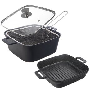 Pekáč GRANDE s vekom 32,5x24,5x16,5 cm obojstranný+frit. košík