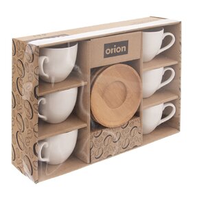 Hrnček s podšálkou WHITELINE 0,125 l 6 ks