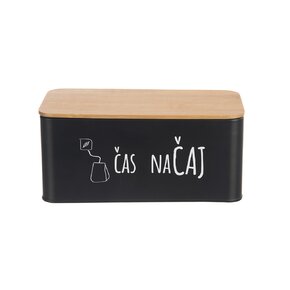 Dóza Čas na čaj BLACK 20,3x10,3x9 cm