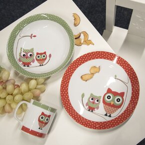 Plytký detský tanier SOVA pr. 21 cm